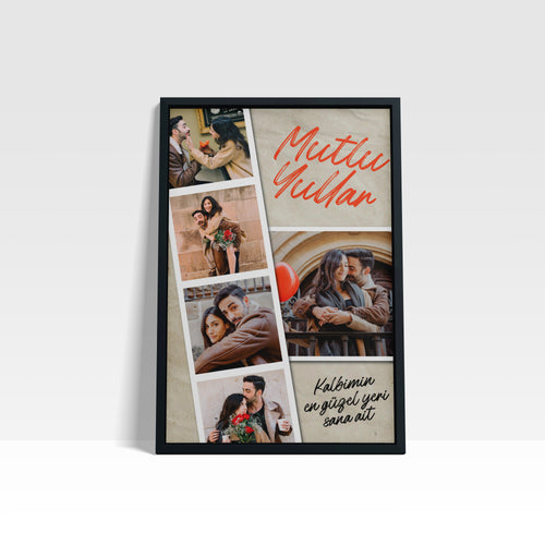 Kişiye Özel Fotoğraflı Çerçeve – Mutlu Yıllar Tasarımı