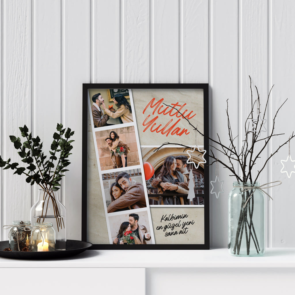 Kişiye Özel Fotoğraflı Çerçeve – Mutlu Yıllar Tasarımı