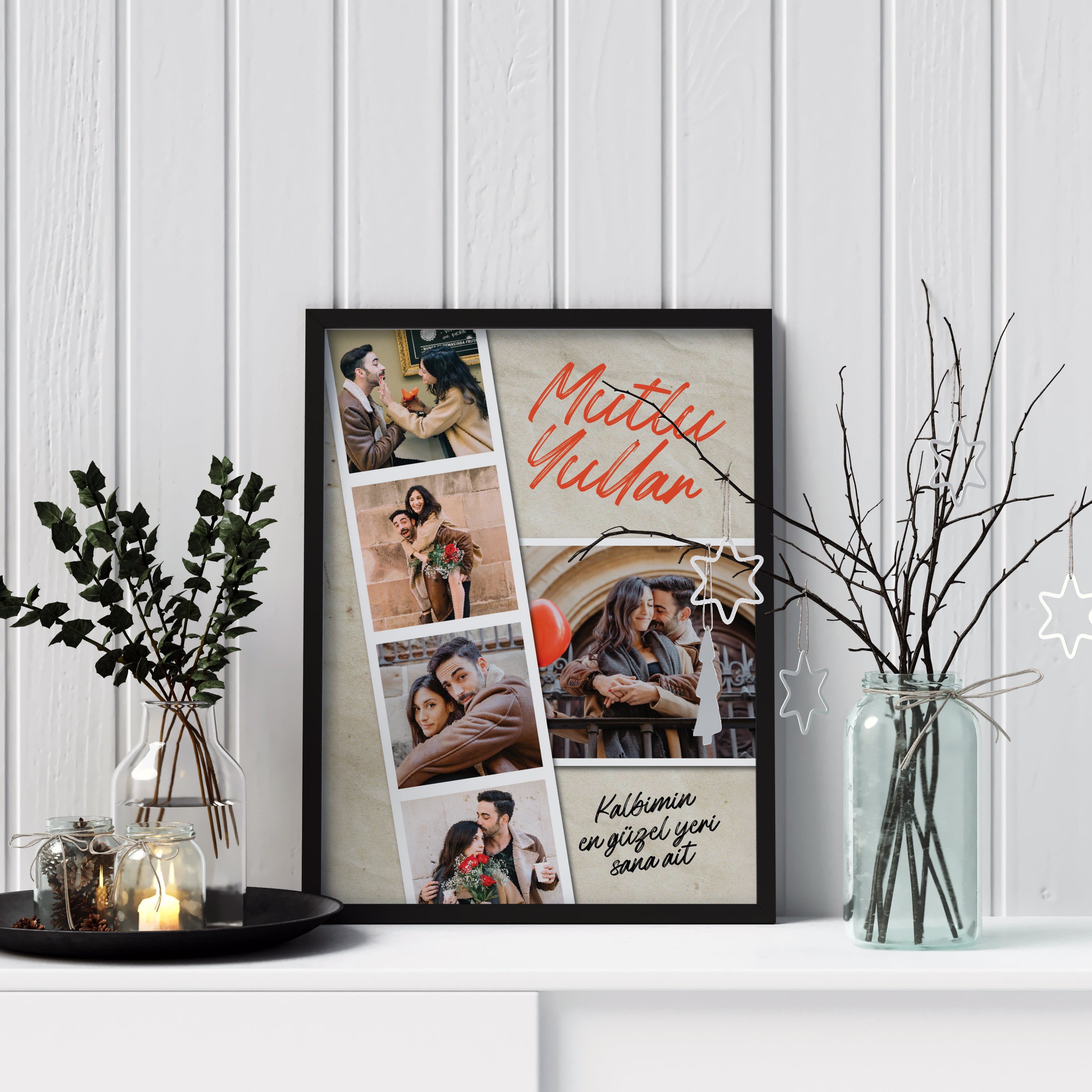 Kişiye Özel Fotoğraflı Çerçeve – Mutlu Yıllar Tasarımı