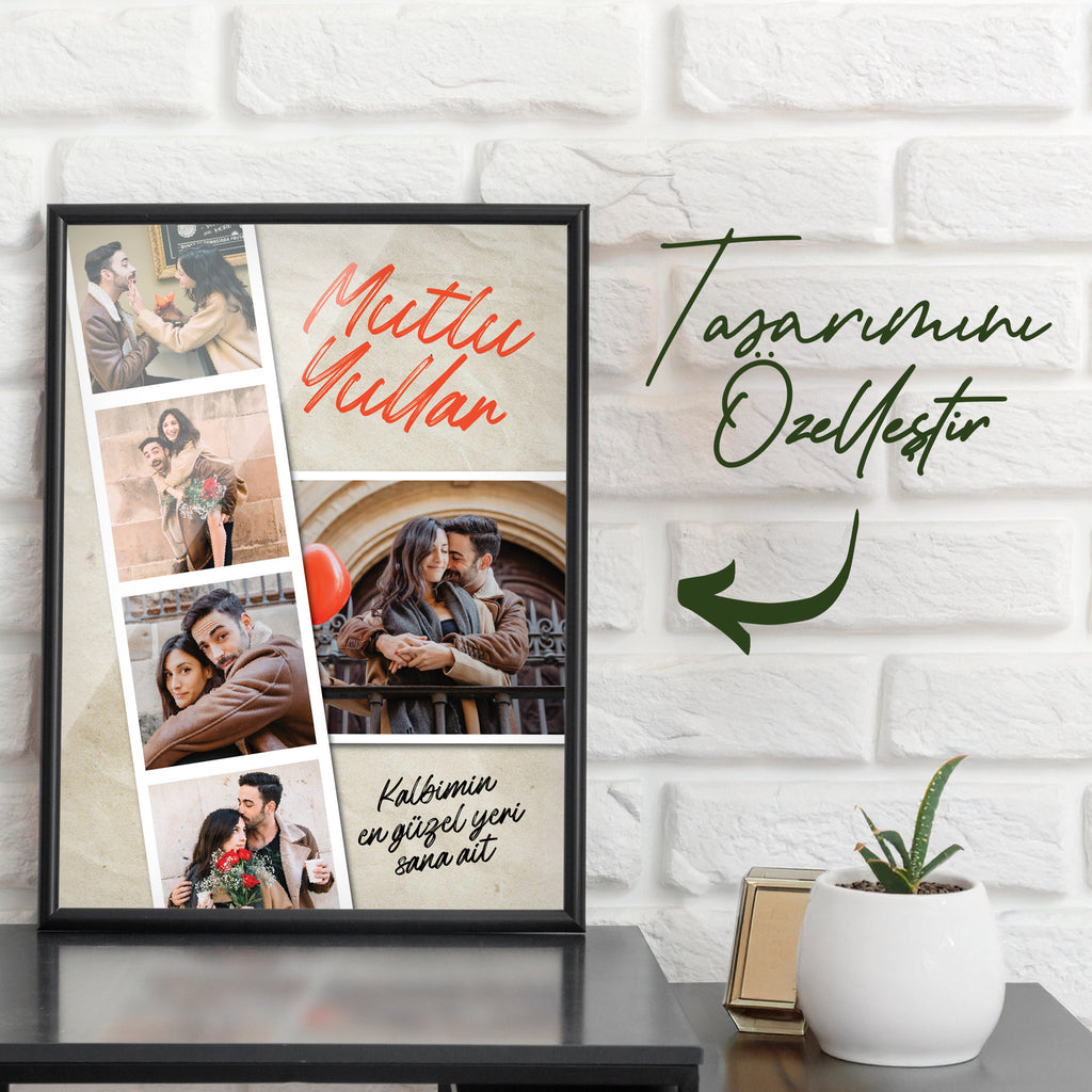Kişiye Özel Fotoğraflı Çerçeve – Mutlu Yıllar Tasarımı
