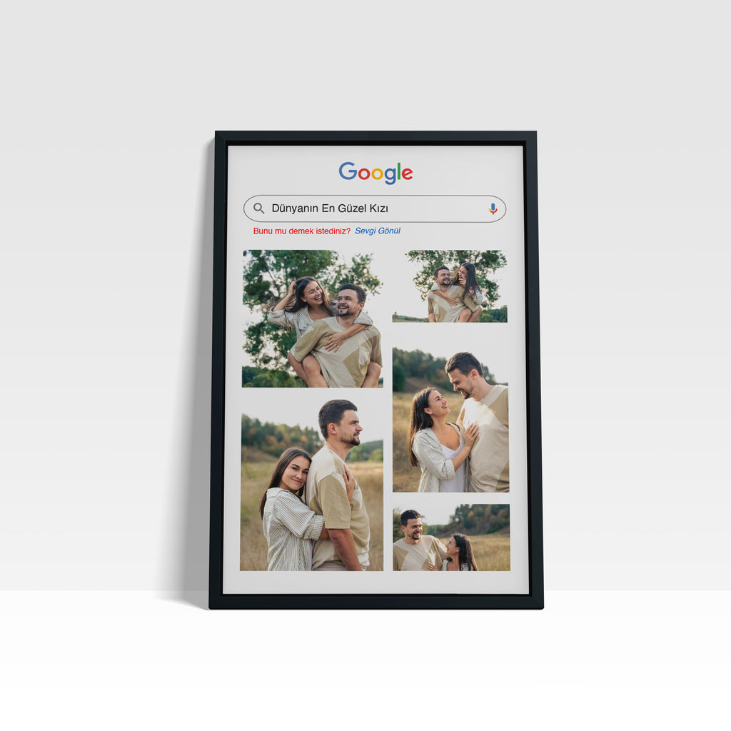 Sevgililer İçin Google Arama Poster Tablosu