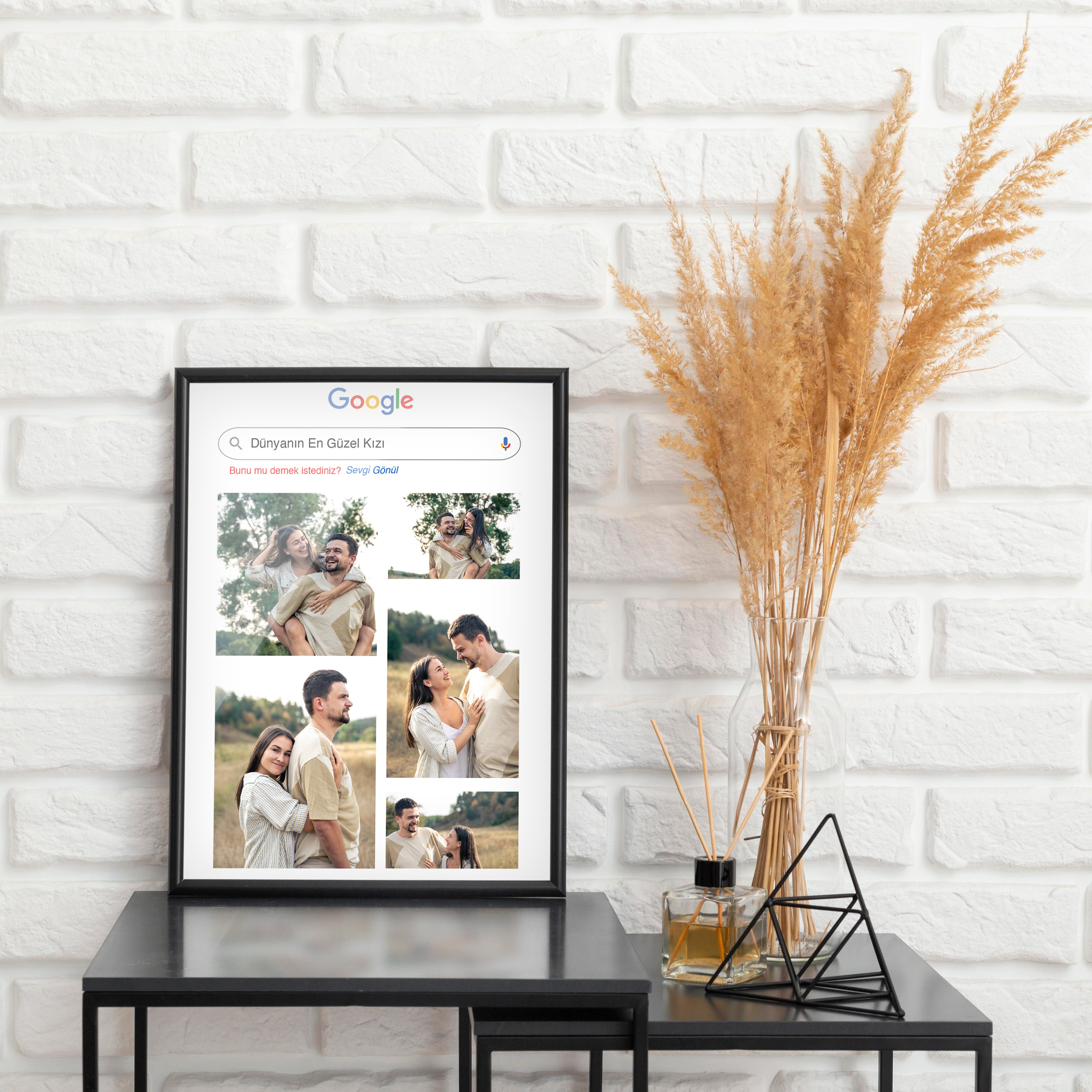 Sevgililer İçin Google Arama Poster Tablosu