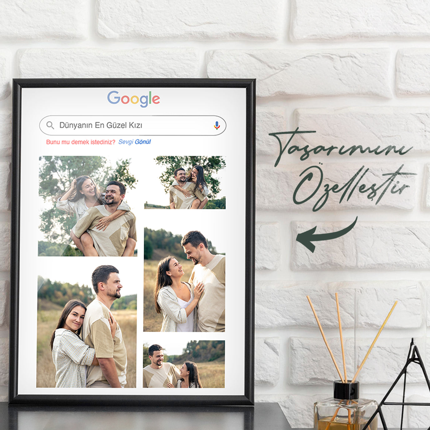 Sevgililer İçin Google Arama Poster Tablosu